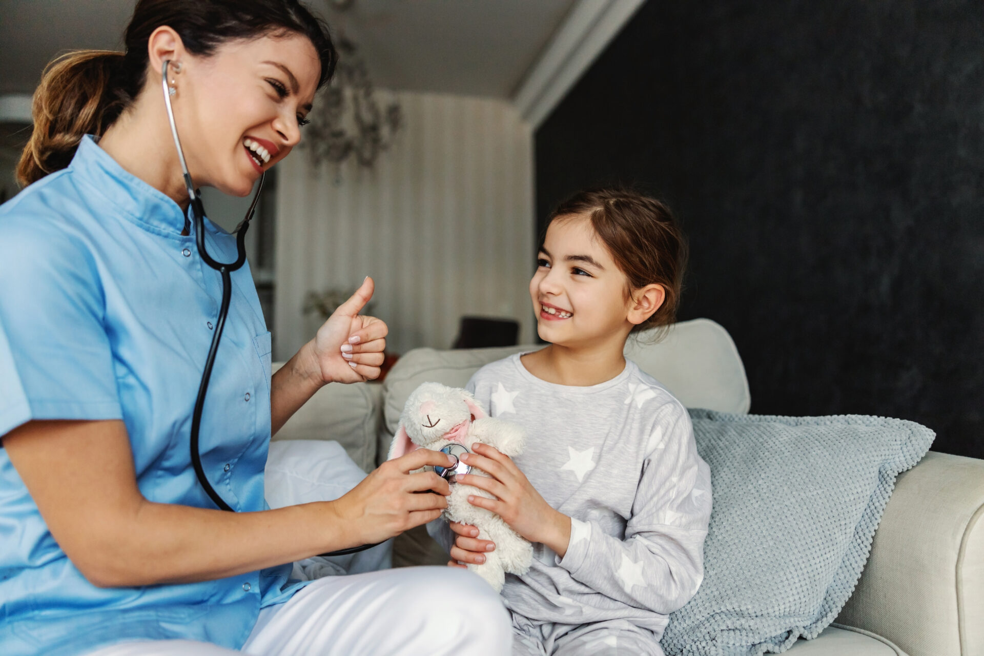 "Carer supporting a child with daily care at home